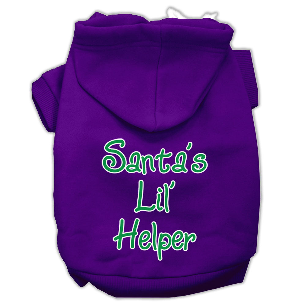 Santa's Lil' Helper Screen Print Pet Hoodies Purple Size Lg GreatEagleInc