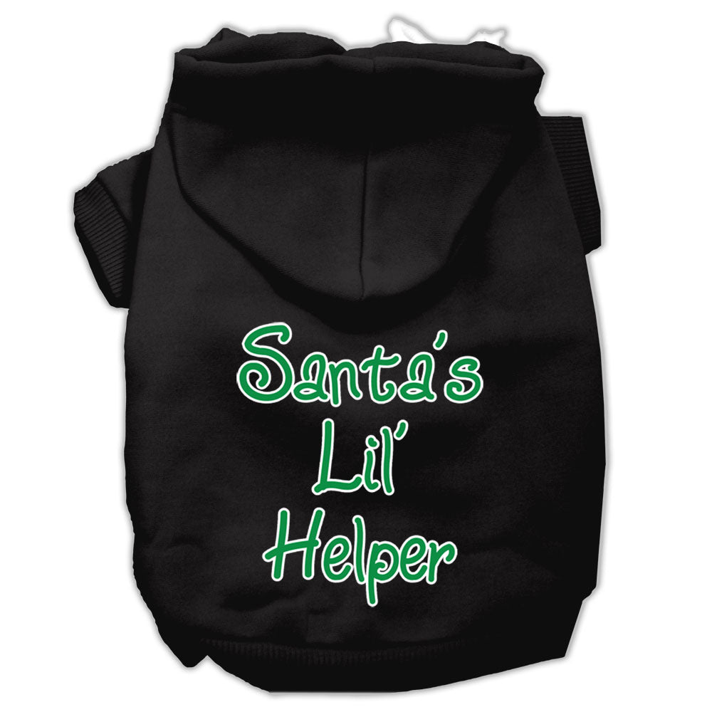 Santa's Lil' Helper Screen Print Pet Hoodies Black Size Xl GreatEagleInc