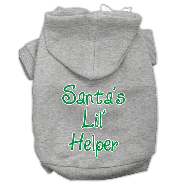 Santa's Lil' Helper Screen Print Pet Hoodies Grey Size Xl GreatEagleInc
