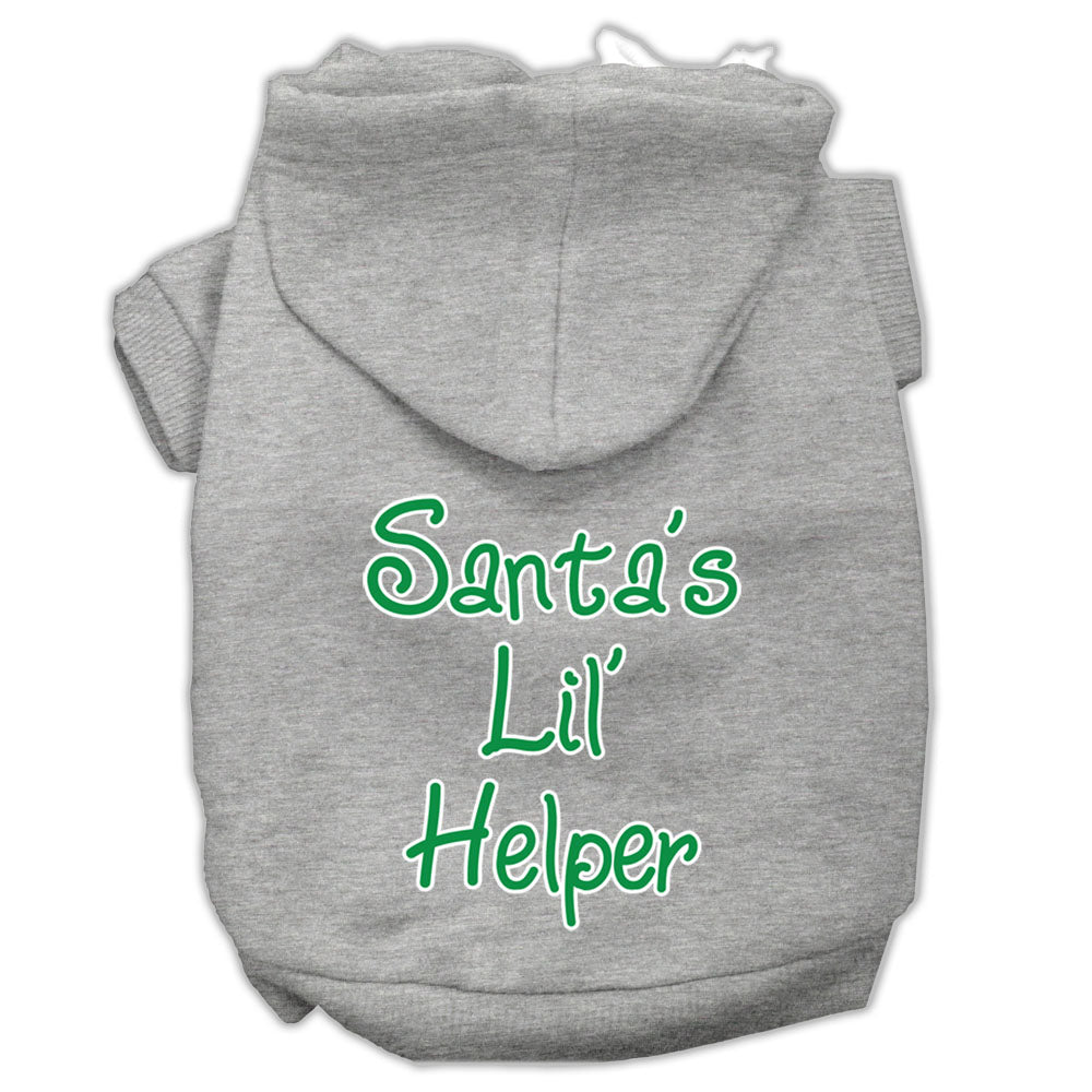 Santa's Lil' Helper Screen Print Pet Hoodies Grey Size Xs Default Title