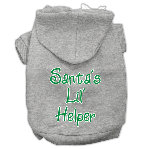 Santa's Lil' Helper Screen Print Pet Hoodies Grey Size Xs Default Title