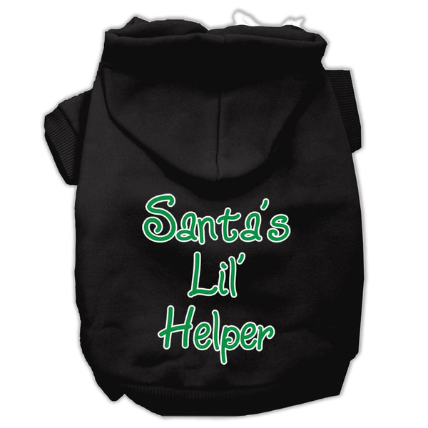 Santa's Lil' Helper Screen Print Pet Hoodies Black Size Xxxl GreatEagleInc