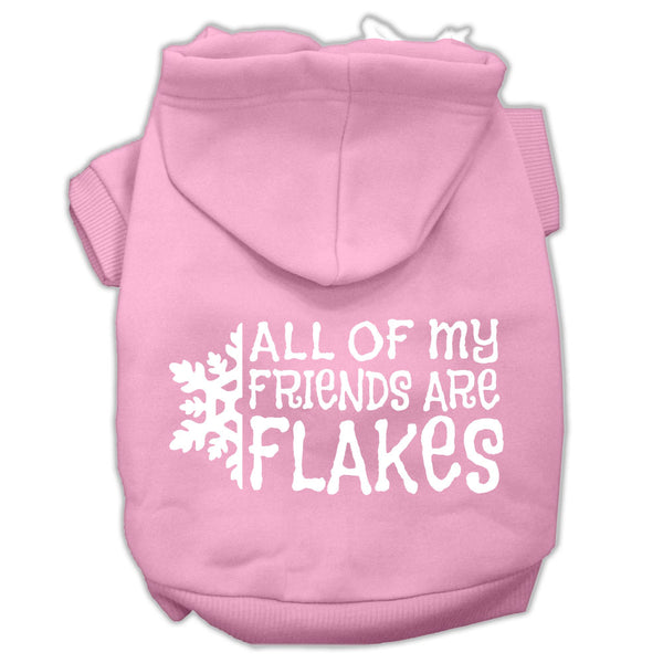 All My Friends Are Flakes Screen Print Pet Hoodies Light Pink Size S Default Title