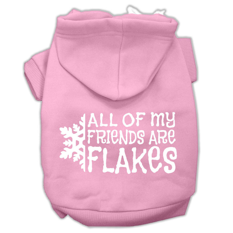 All My Friends Are Flakes Screen Print Pet Hoodies Light Pink Size Xl GreatEagleInc