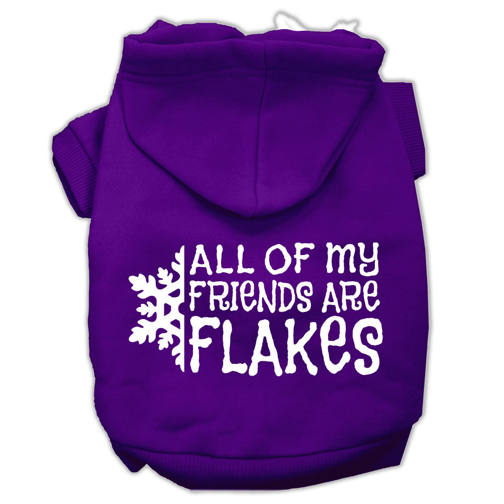 All My Friends Are Flakes Screen Print Pet Hoodies Purple Size Xs GreatEagleInc
