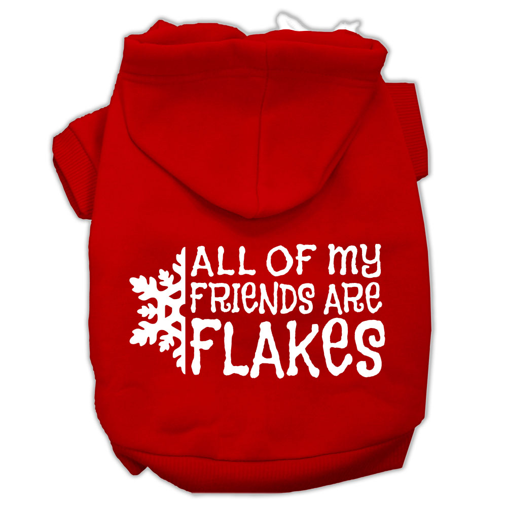 All My Friends Are Flakes Screen Print Pet Hoodies Red Size Xxl Default Title