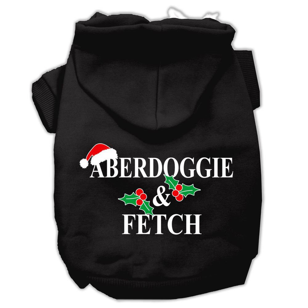 Aberdoggie Christmas Screen Print Pet Hoodies Black Size L GreatEagleInc