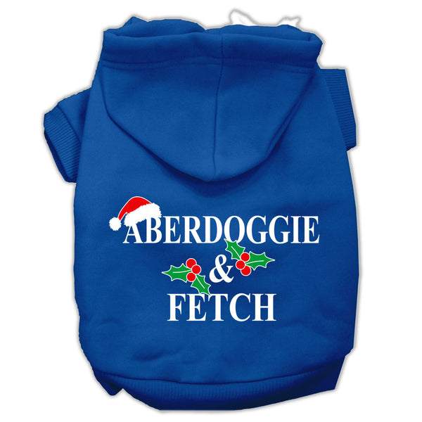 Aberdoggie Christmas Screen Print Pet Hoodies Blue Size L GreatEagleInc