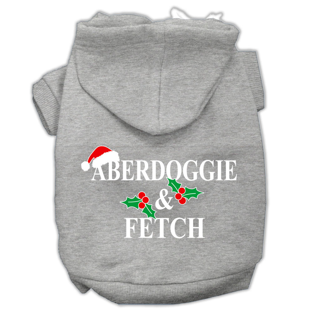 Aberdoggie Christmas Screen Print Pet Hoodies Grey Size L GreatEagleInc