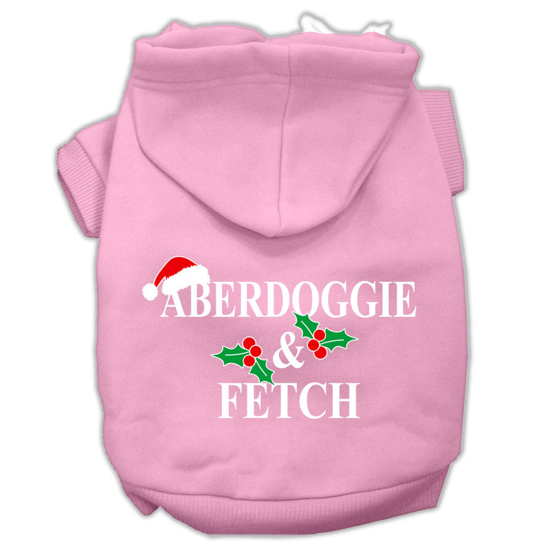 Aberdoggie Christmas Screen Print Pet Hoodies Light Pink Size L GreatEagleInc