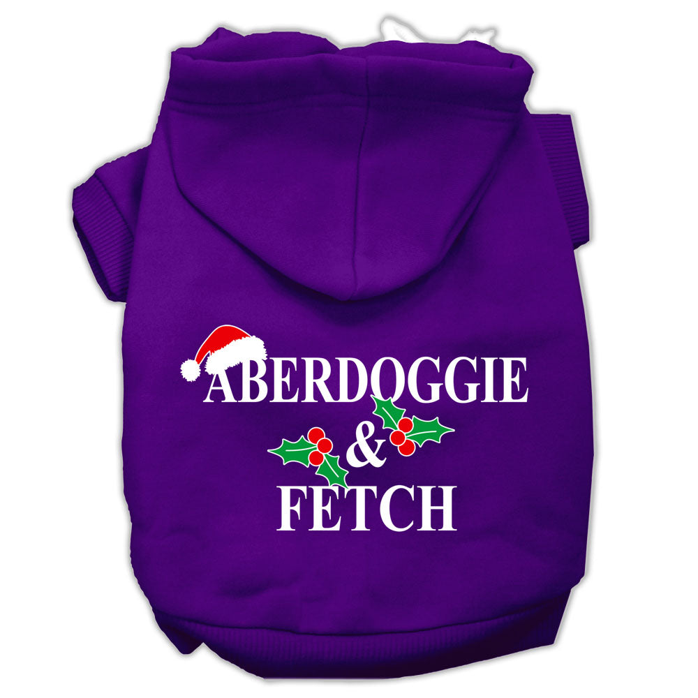 Aberdoggie Christmas Screen Print Pet Hoodies Purple Size L GreatEagleInc