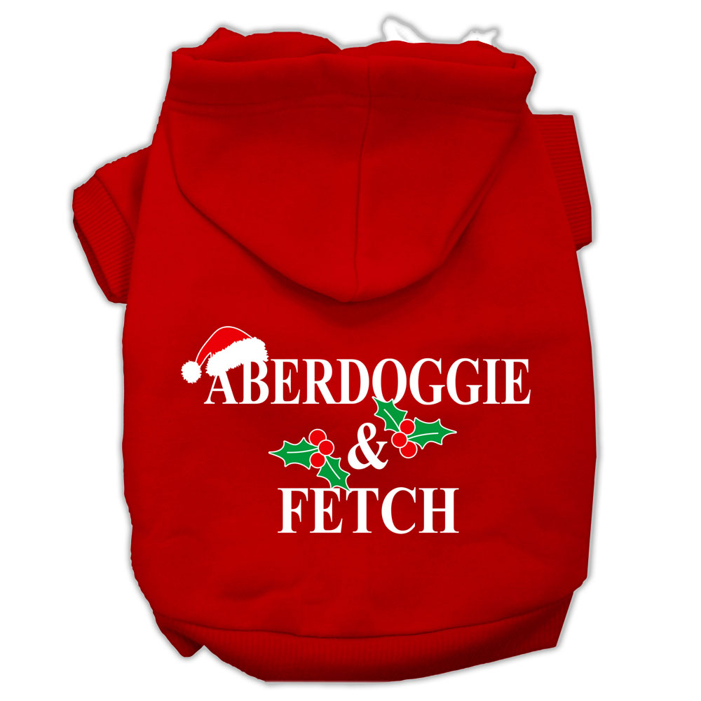 Aberdoggie Christmas Screen Print Pet Hoodies Red Size L GreatEagleInc