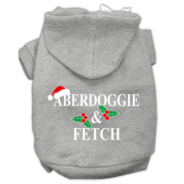Aberdoggie Christmas Screen Print Pet Hoodies Grey Size M GreatEagleInc