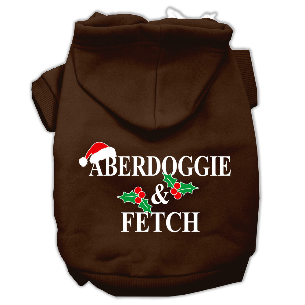 Aberdoggie Christmas Screen Print Pet Hoodies Brown Size Xs Default Title