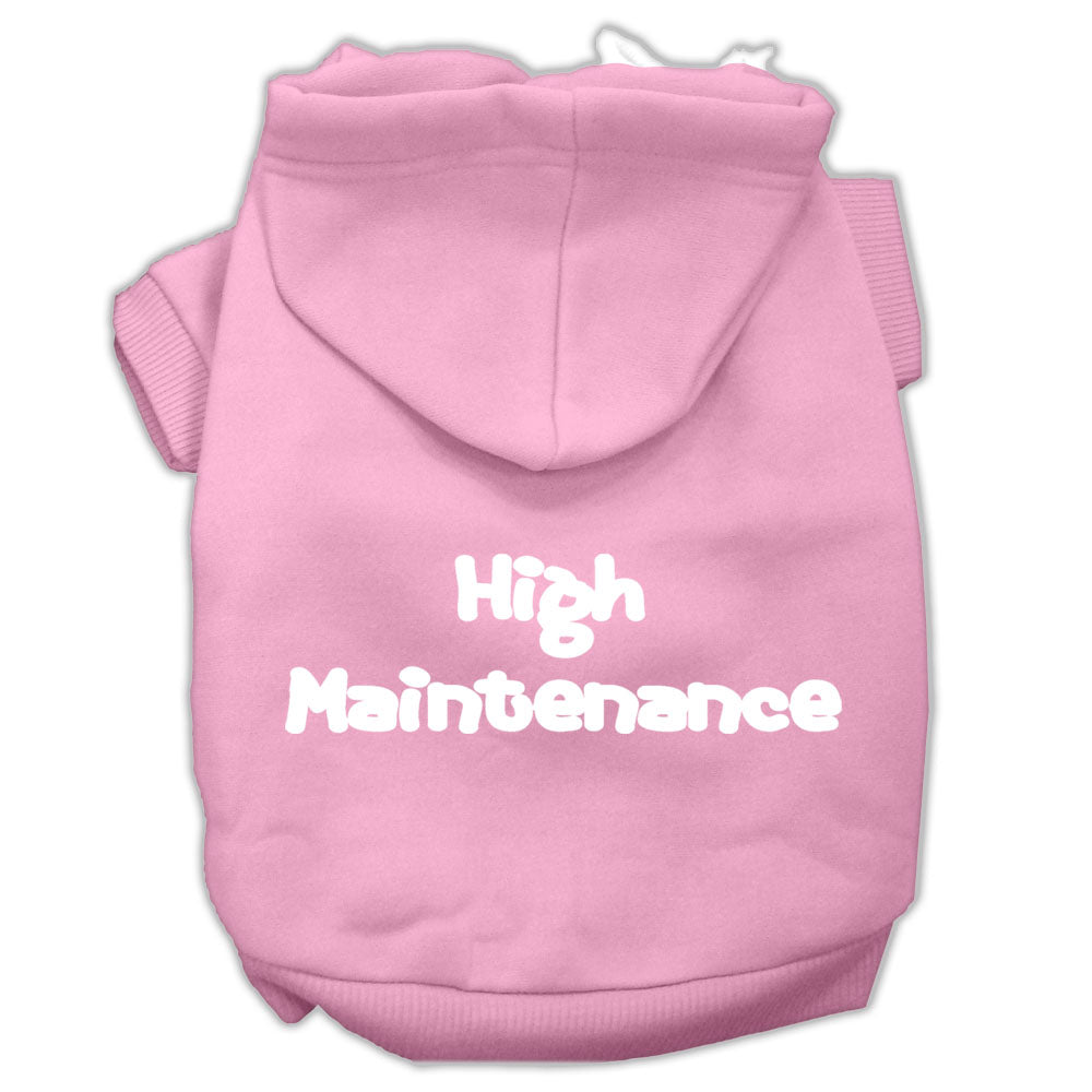 High Maintenance Screen Print Pet Hoodies Light Pink M Default Title