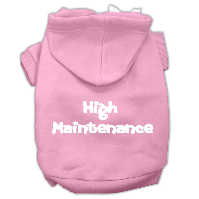 High Maintenance Screen Print Pet Hoodies Light Pink M GreatEagleInc