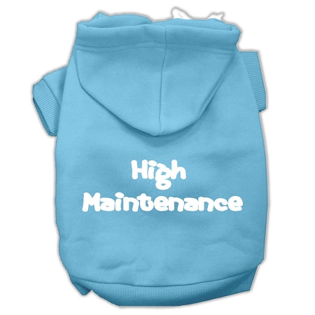 High Maintenance Screen Print Pet Hoodies Baby Blue Xs GreatEagleInc