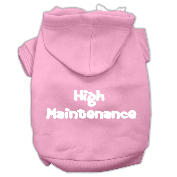 High Maintenance Screen Print Pet Hoodies Light Pink Xs Default Title