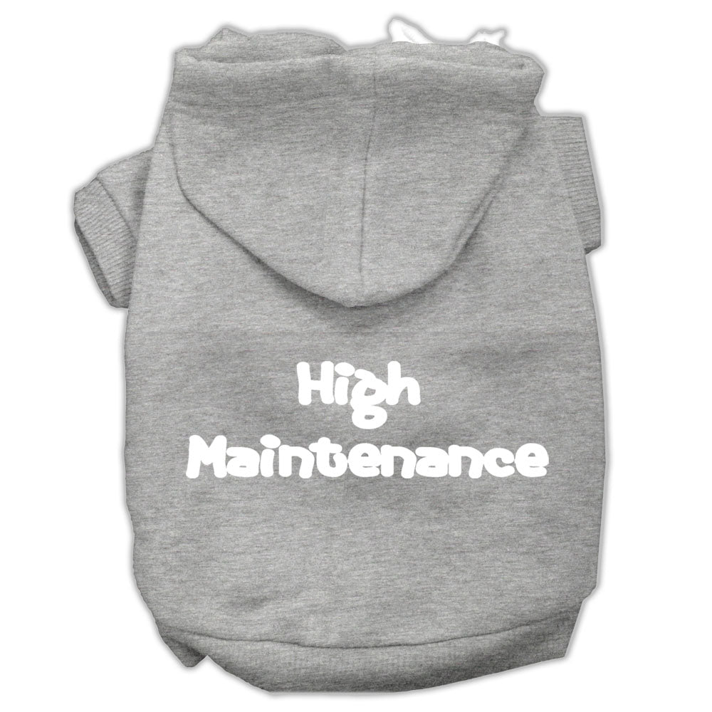 High Maintenance Screen Print Pet Hoodies Grey Xxl Default Title