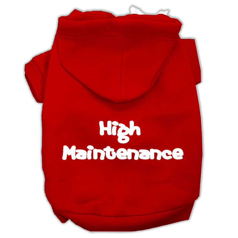 High Maintenance Screen Print Pet Hoodies Red Size Xxl GreatEagleInc