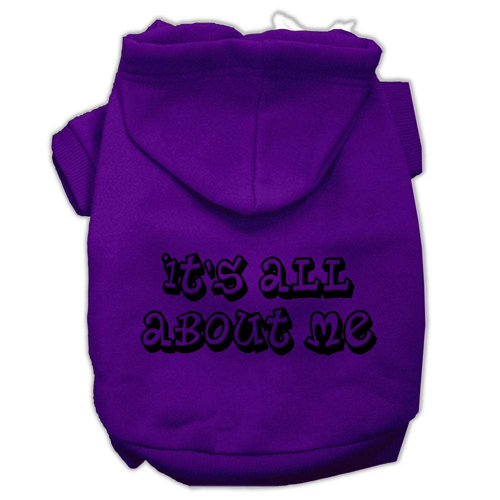 It's All About Me Screen Print Pet Hoodies Purple Size Lg GreatEagleInc