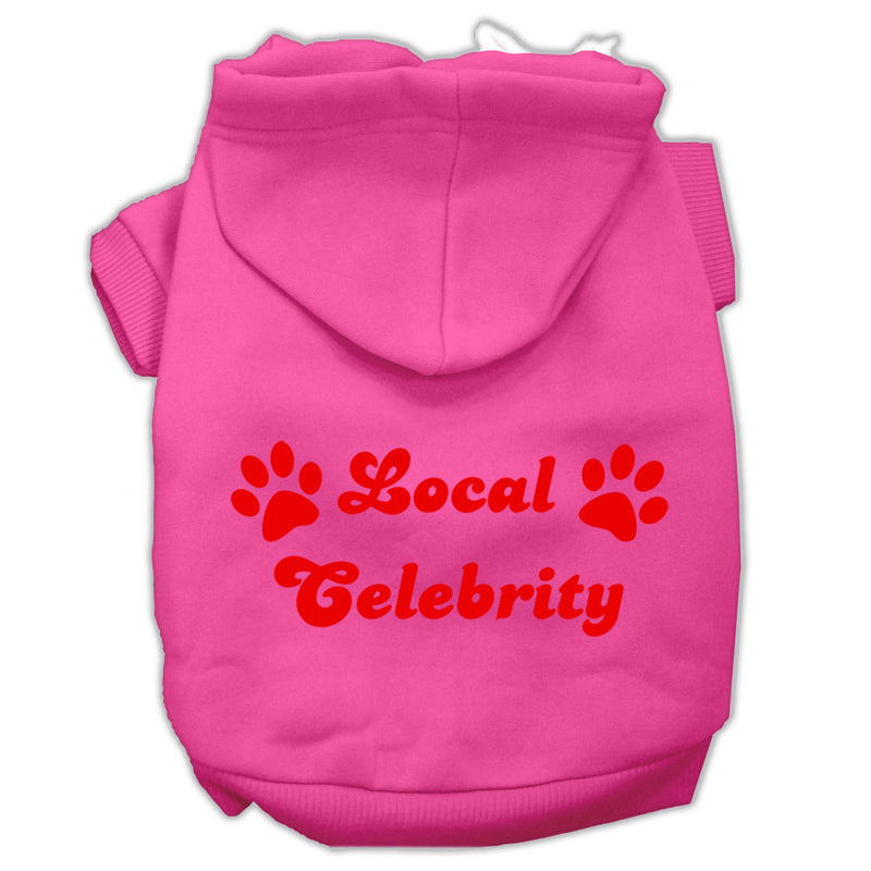 Local Celebrity Screen Print Pet Hoodies Bright Pink Size Sm GreatEagleInc