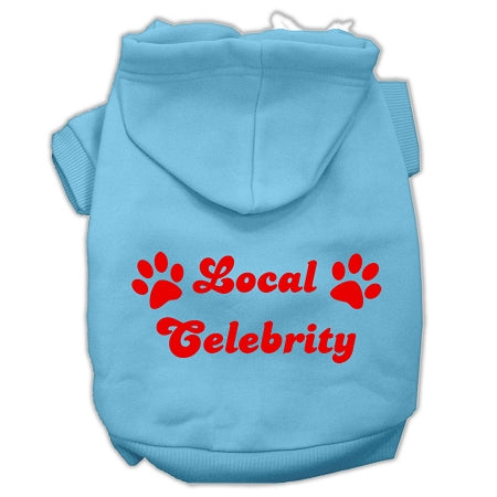 Local Celebrity Screen Print Pet Hoodies Baby Blue Size Xs GreatEagleInc