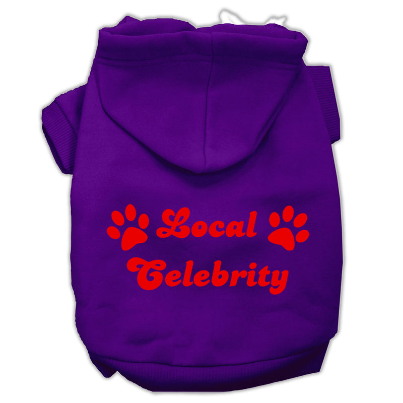 Local Celebrity Screen Print Pet Hoodies Purple Size Xs GreatEagleInc