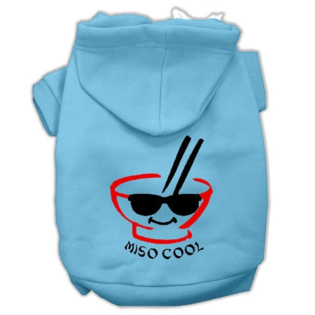 Miso Cool Screen Print Pet Hoodies Baby Blue Size Lg GreatEagleInc