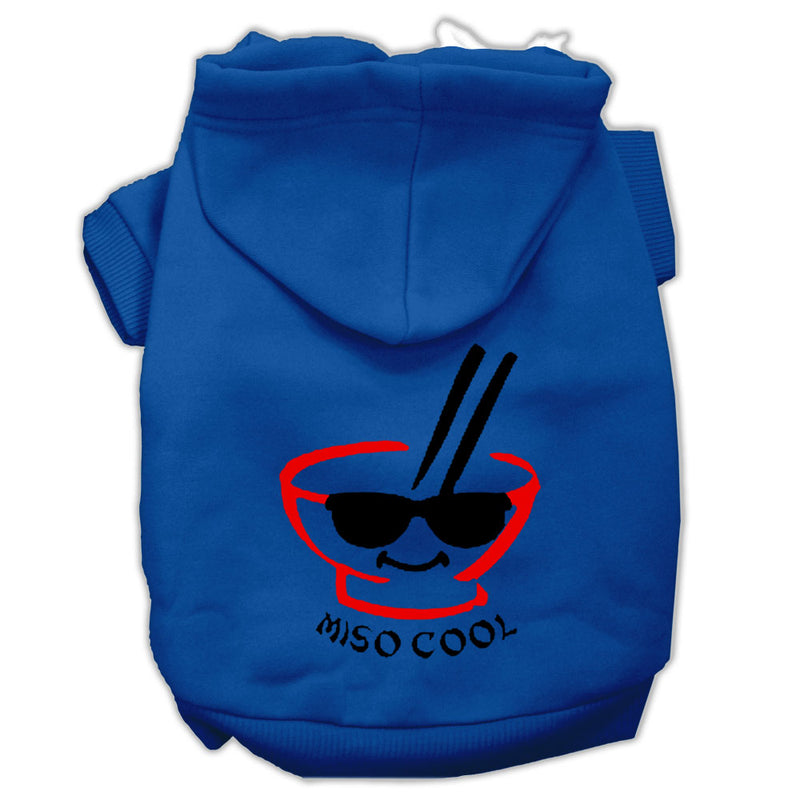 Miso Cool Screen Print Pet Hoodies Blue Size Lg GreatEagleInc