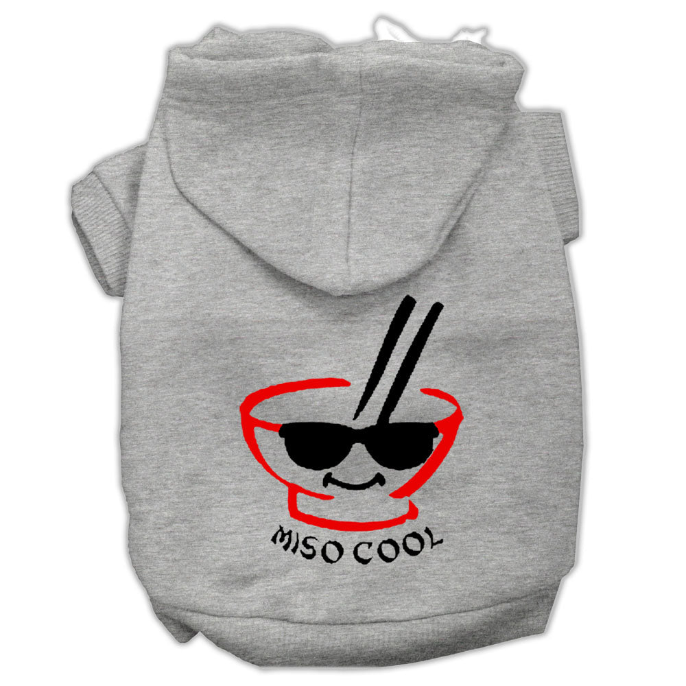 Miso Cool Screen Print Pet Hoodies Grey Size Med Default Title
