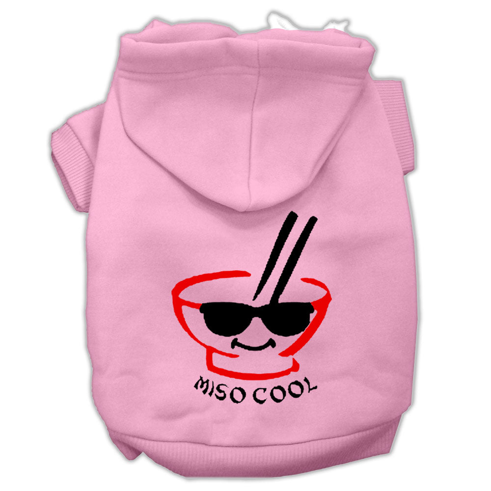 Miso Cool Screen Print Pet Hoodies Pink Size Med GreatEagleInc