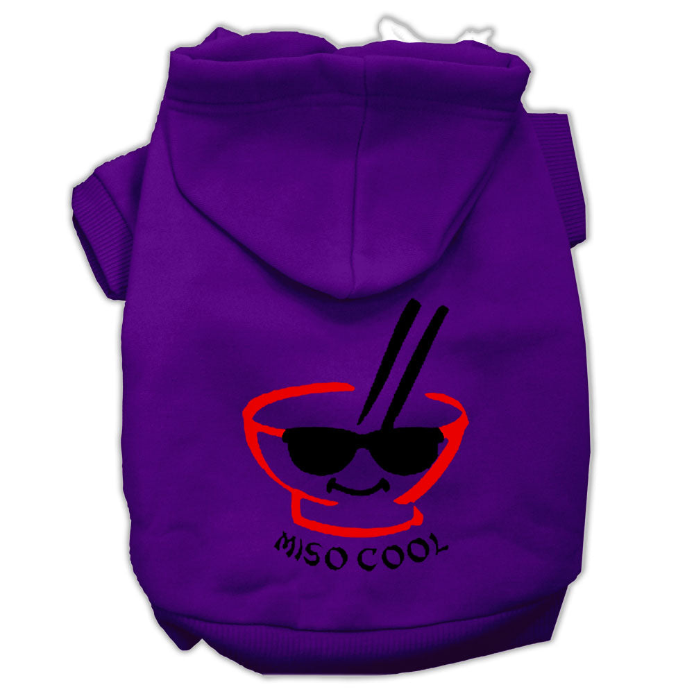 Miso Cool Screen Print Pet Hoodies Purple Size Med GreatEagleInc