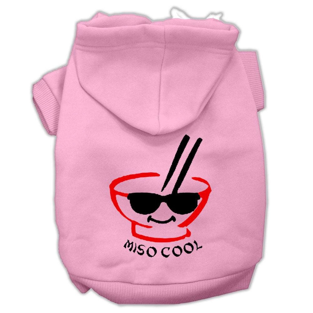 Miso Cool Screen Print Pet Hoodies Pink Size Sm GreatEagleInc