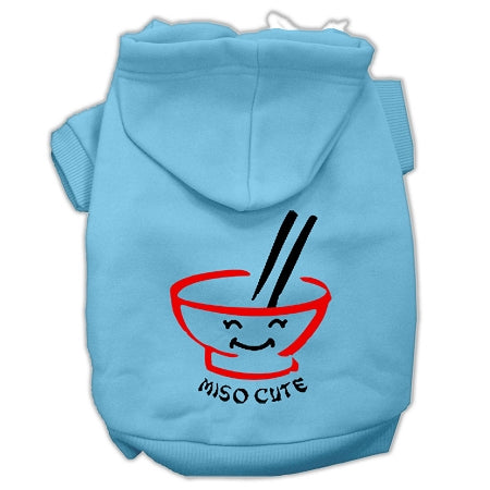 Miso Cute Screen Print Pet Hoodies Baby Blue Size Lg GreatEagleInc