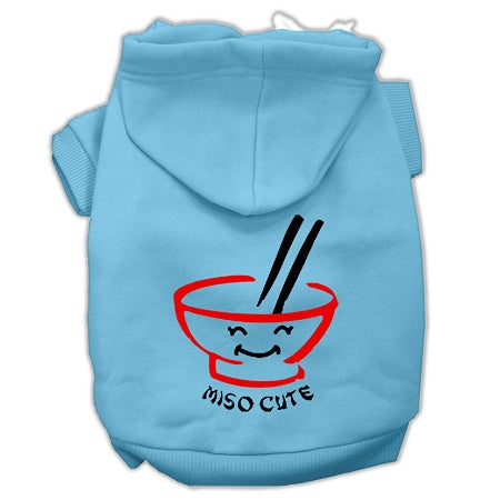 Miso Cute Screen Print Pet Hoodies Baby Blue Size Xl Default Title