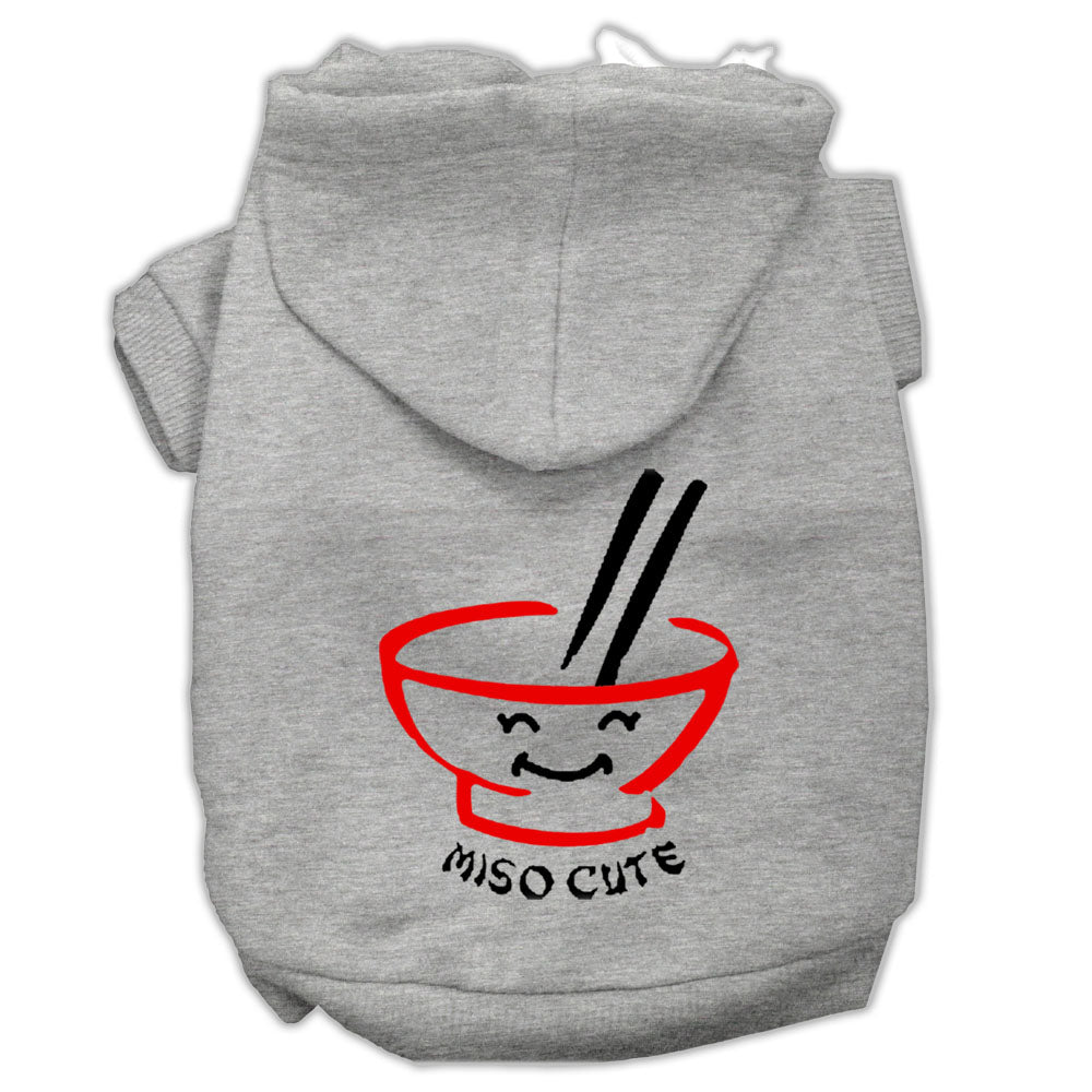 Miso Cute Screen Print Pet Hoodies Grey Size Xl GreatEagleInc