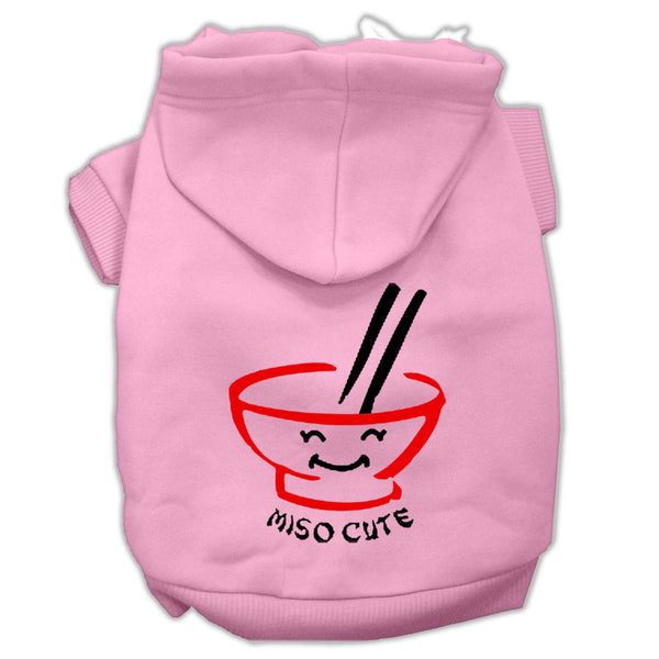 Miso Cute Screen Print Pet Hoodies Pink Size Xs GreatEagleInc