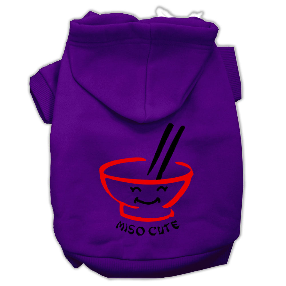 Miso Cute Screen Print Pet Hoodies Purple Size Xs GreatEagleInc