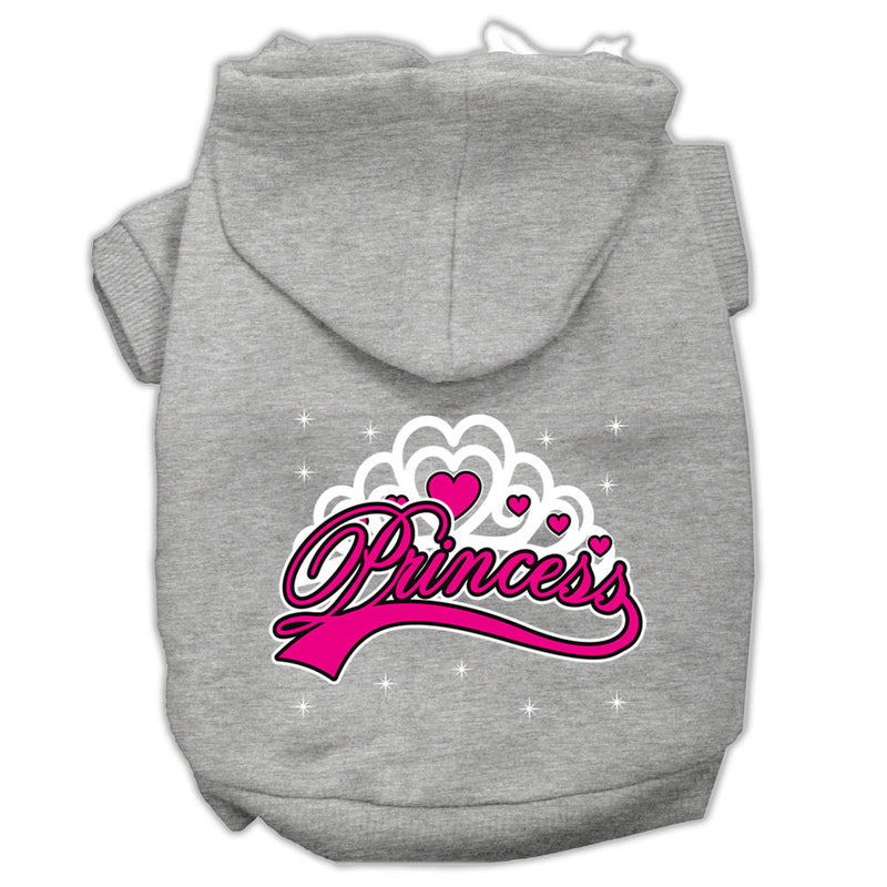 I'm A Princess Screen Print Pet Hoodies Grey Size Sm GreatEagleInc