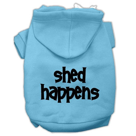 Shed Happens Screen Print Pet Hoodies Baby Blue Size Lg GreatEagleInc