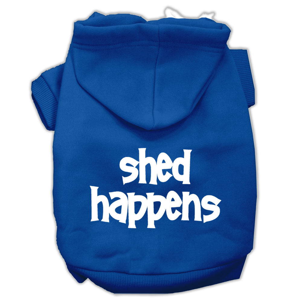 Shed Happens Screen Print Pet Hoodies Blue Size Lg GreatEagleInc