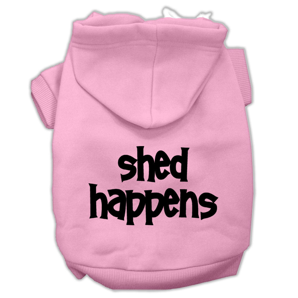 Shed Happens Screen Print Pet Hoodies Light Pink Size Lg GreatEagleInc