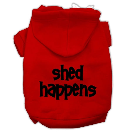 Shed Happens Screen Print Pet Hoodies Red Size Lg GreatEagleInc