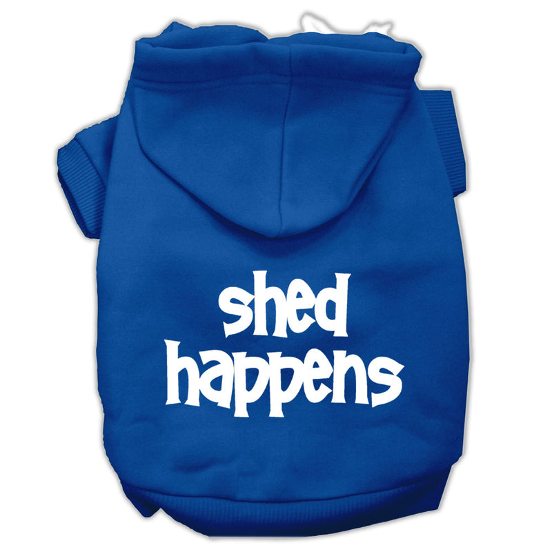 Shed Happens Screen Print Pet Hoodies Blue Size Med GreatEagleInc