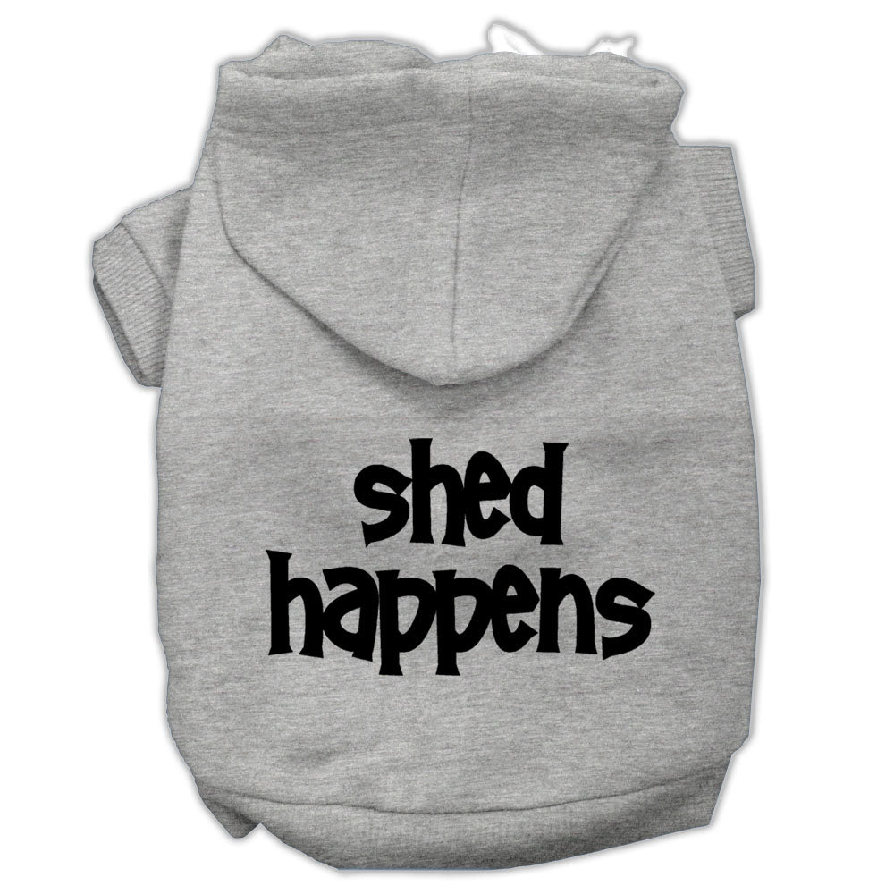 Shed Happens Screen Print Pet Hoodies Grey Size Med GreatEagleInc