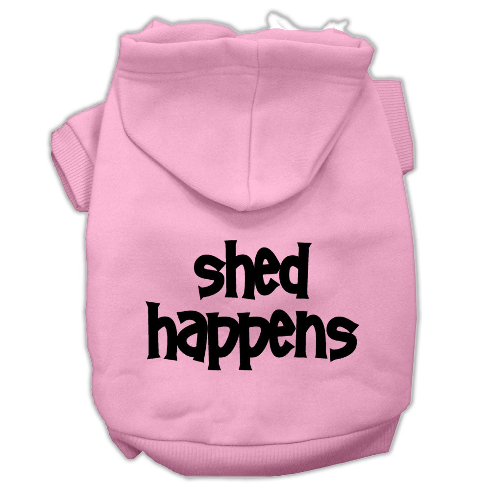 Shed Happens Screen Print Pet Hoodies Light Pink Size Med GreatEagleInc