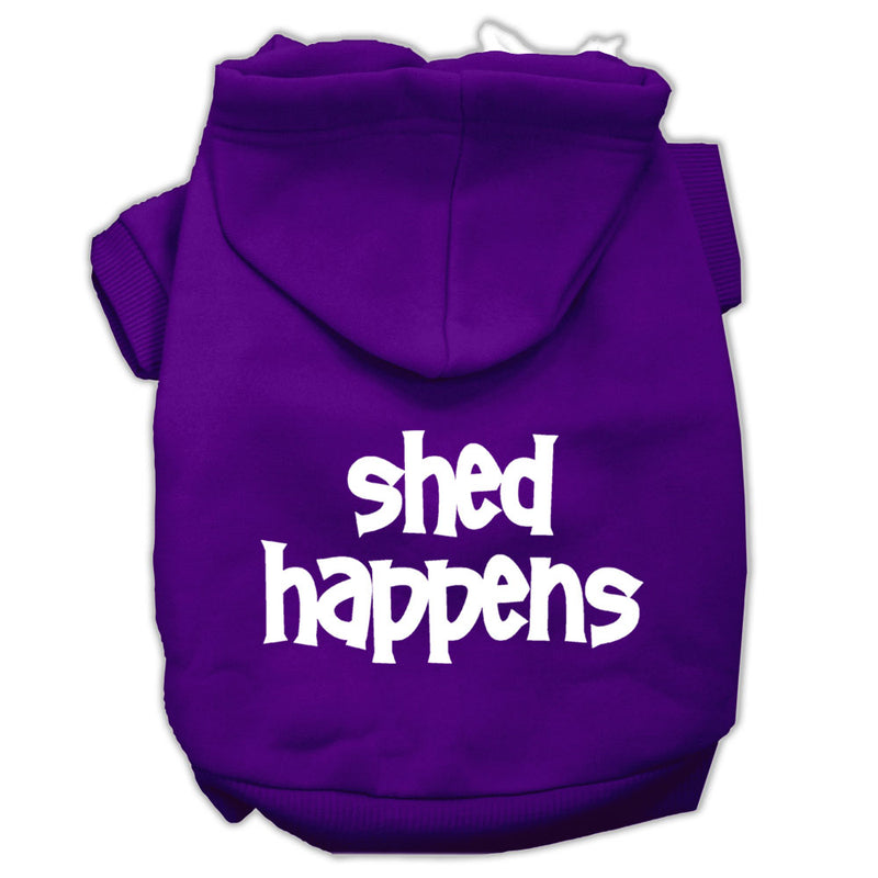 Shed Happens Screen Print Pet Hoodies Purple Size Med GreatEagleInc