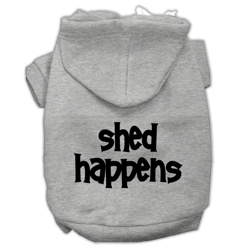 Shed Happens Screen Print Pet Hoodies Grey Size Xl GreatEagleInc