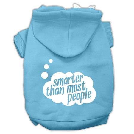 Smarter Then Most People Screen Printed Dog Pet Hoodies Baby Blue Size Lg GreatEagleInc
